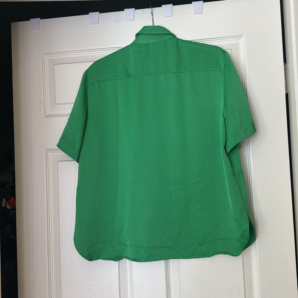 Zara satin effect Green Shirt - Picture 2 of 4